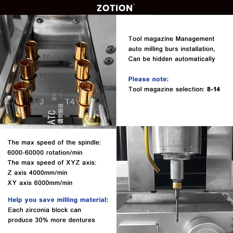 Zotion High Standard Dry Milling Machine For Dental Lab