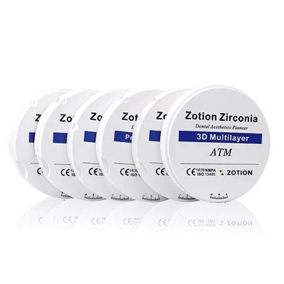 7 Sraitheanna diosca zirconia Ilchiseal fiaclóireachta Zirconia Blank